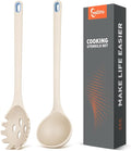 Silicone Spaghetti Spoon&Soup Ladle Cooking Utensils Set of 2, No Scratch by TesQita