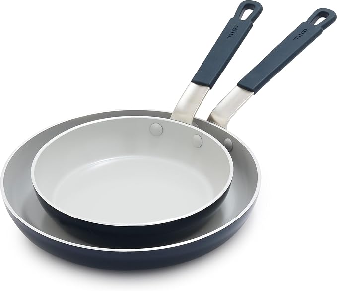 GreenPan x Bobby Flay 2 Piece- 8” and 10” Nonstick Frying Pan Skillet Set by GreenPan