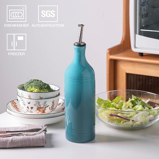 Sweejar Large Ceramic Olive Oil Dispenser Bottle, Opaque Oil Cruet Protects to - Image 2