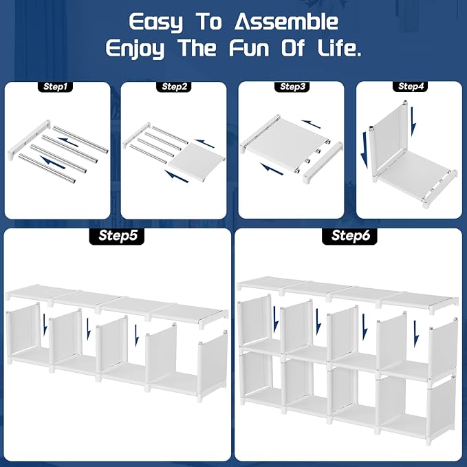 Mavivegue Book Shelf, 20 Cube Storage Organizer, DIY Bookcase, Metal Cube - Image 5