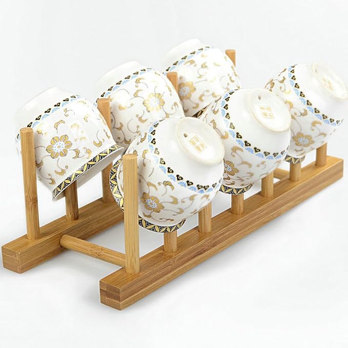 YWSHF Bamboo Wooden Dish Rack Dishes Drainboard Drying Drainer Storage Holder - Image 7