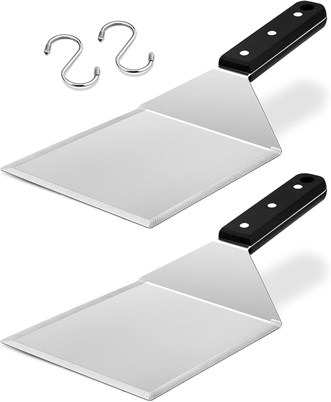 Metal Spatula Set of 2, HaSteeL Stainless Steel Large Griddle Spatulas by HaSteeL