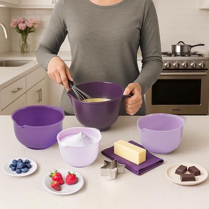 Glad Mixing Bowls with Pour Spout, Dishwasher Safe Kitchen Cooking and Baking - Image 3