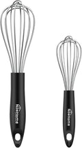 NileHome Silicone Whisk Set 8" 10" Kitchen Whisk Kitchen Wisk Wire Whisks by NileHome