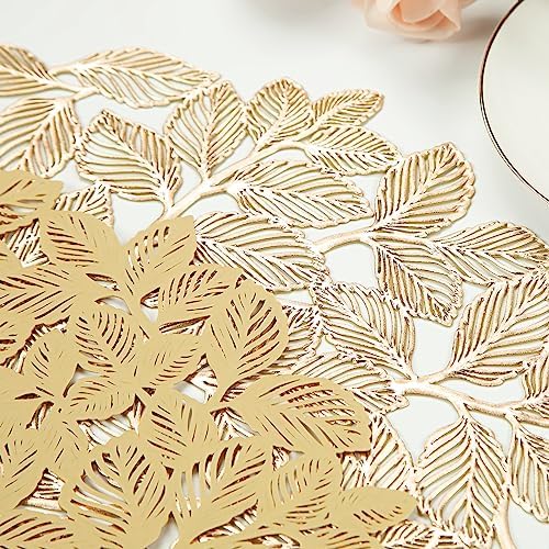 Leaf Gold Placemats Bulk Pressed Vinyl Place mats Washable and