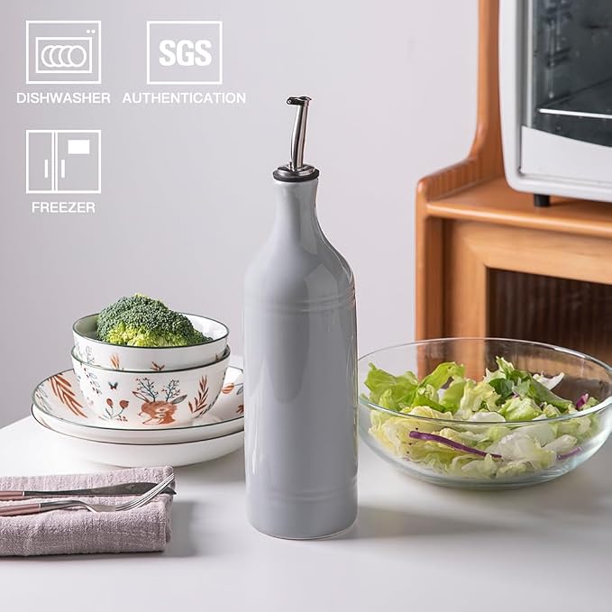 Sweejar Large Ceramic Olive Oil Dispenser Bottle, Opaque Oil Cruet Protects to - Image 2