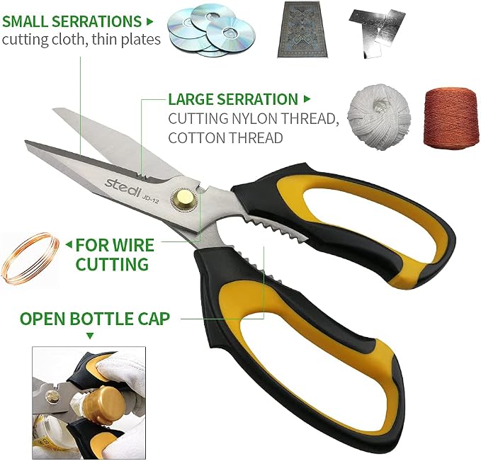 Stedi Scissors Heavy Duty 8-Inch, Sharp Stainless Steel Shears - Image 2