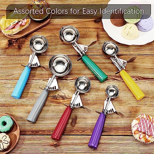Hsei 6 Pcs Ice Cream Scoops Stainless Steel Cookie Portion Scoop with