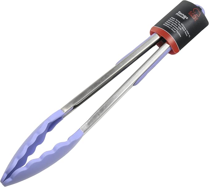 Chef Craft Premium Silicone Cooking Tongs, 12 inch, Pastel Blue - Image 2