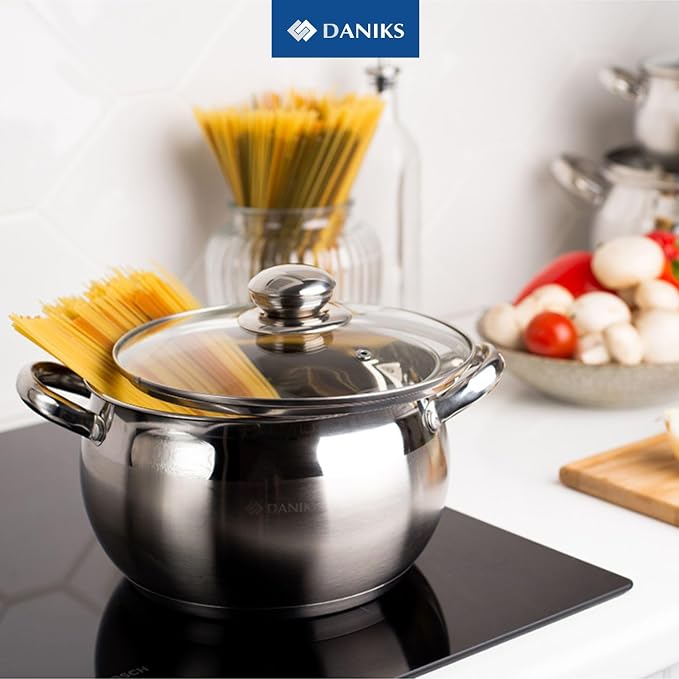 Daniks Classic 6.5 Quart Stainless Steel Stock Pot - Image 2