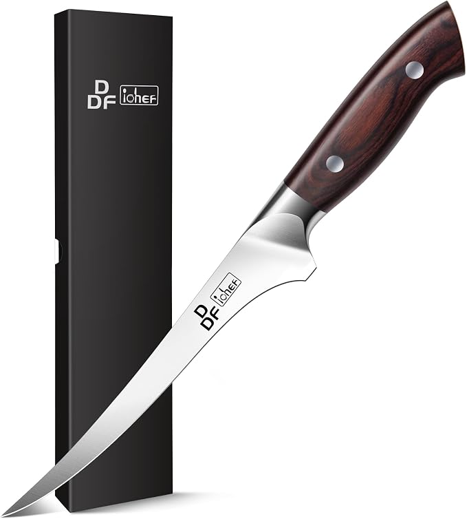DDF iohEF Fillet Knife 7 Inch Professional Boning Knife High Carbon Japanese by DDFiohEF