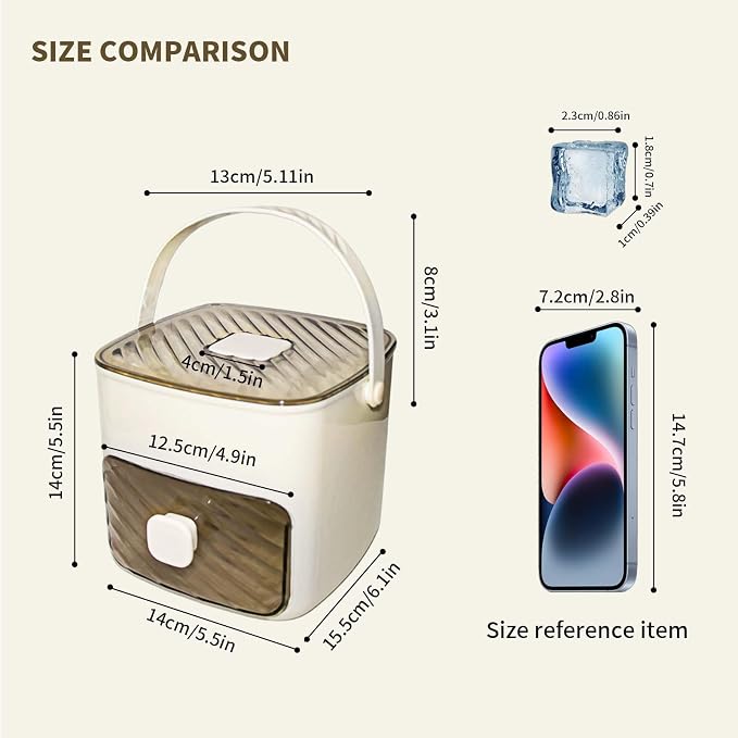 Ice Cube Tray for freezer with 2 Trays and Ice Storage Bin Tweezers, 48 Grid - Image 4