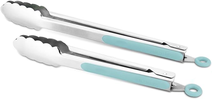 Premium 304 Stainless Steel Tongs Set – 12" Grill Tongs & 9" Cooking Tongs by ALLWIN-HOUSEWARE