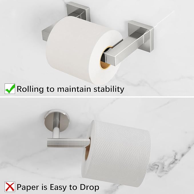 FEILERN Toilet Paper Holder Wall Mounted Post Pivoting Square Tissue Holders - Image 6