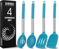 Pack of 4 Large Silicone Cooking Spatulas and Spoons, Slotted and Solid by DaiRenKitchen