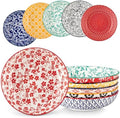 vancasso 8.5" Pasta Bowls Set of 6, 40 oz Porcelain Shallow Salad