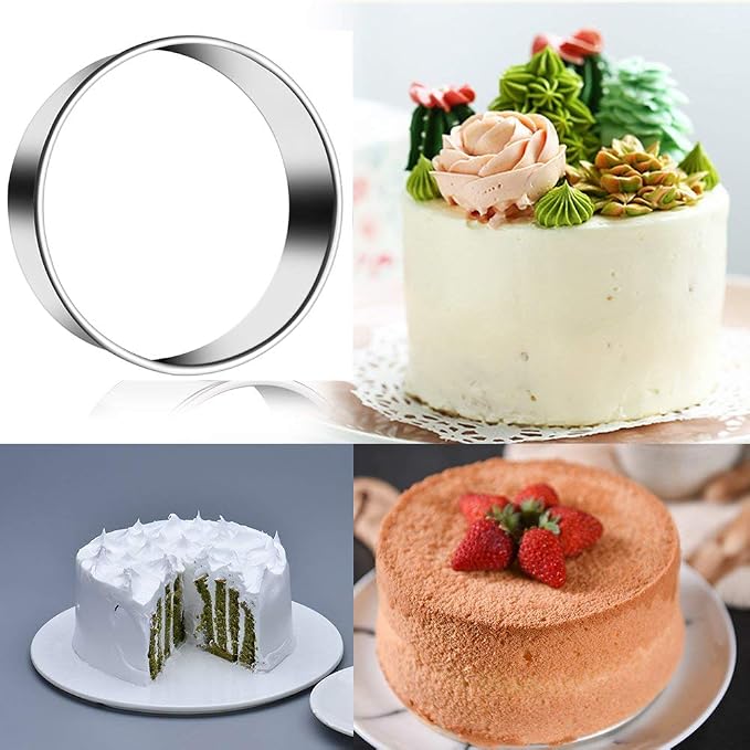 9 Pieces Stainless Steel Cookie Cutter Set Biscuit Plain Edge Round Cutters - Image 2