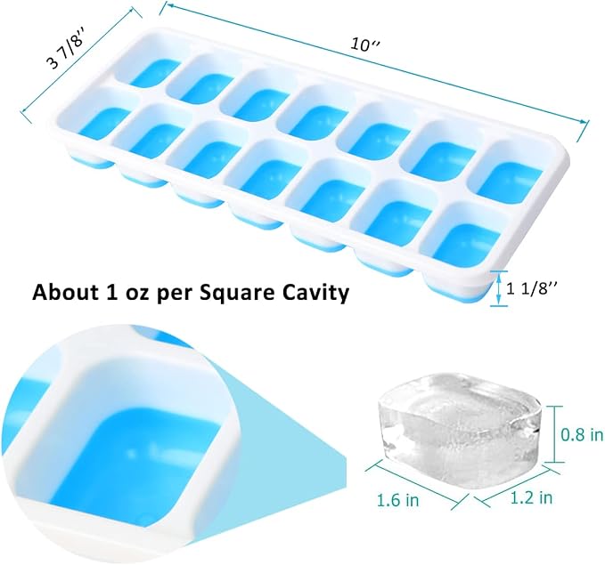 Ice Cube Tray with Lids BPA Free, 4 Pack - Image 2
