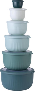 COOK WITH COLOR Prep Bowls with Lids- Wide and Deep Nesting Plastic Small by CookwithColor