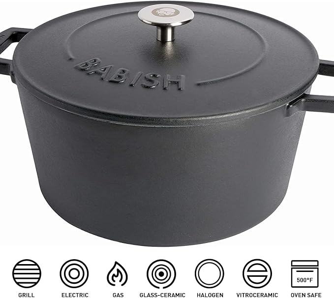 Babish 6-Quart Round Enameled Cast Iron Dutch Oven - Image 2