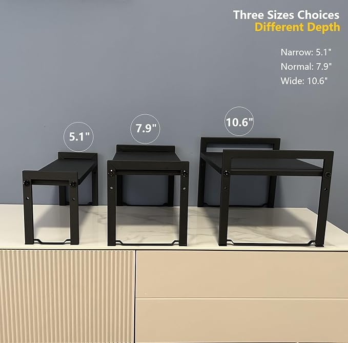 2 Pack Expandable Cabinet Shelf Organizer 16-26" L Stackable Kitchen Counter - Image 8