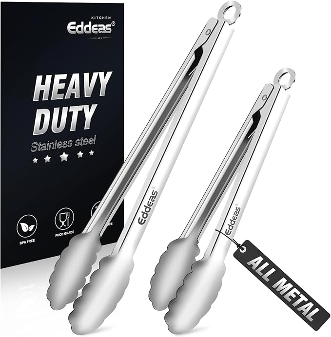 Eddeas All Metal Tongs For Cooking by Eddeas