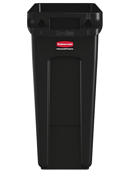 Rubbermaid Commercial Products Slim Jim Plastic Rectangular Trash/Garbage - Image 2