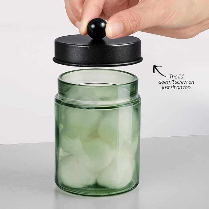 3 Pack Apothecary Jar Canisters Bathroom Vanity Organizer - Image 3
