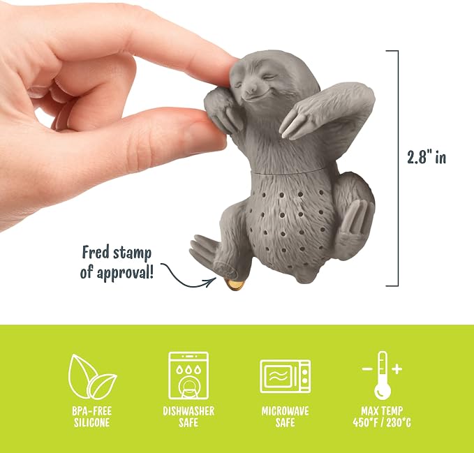 Genuine Fred, SLOW BREW, Sloth Resuable Silicone Tea Infuser, Fun Gift - Image 5