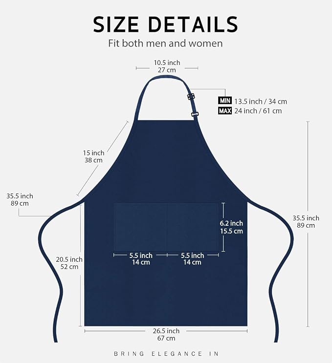 Syntus 4 Pack Adjustable Bib Apron - Image 2