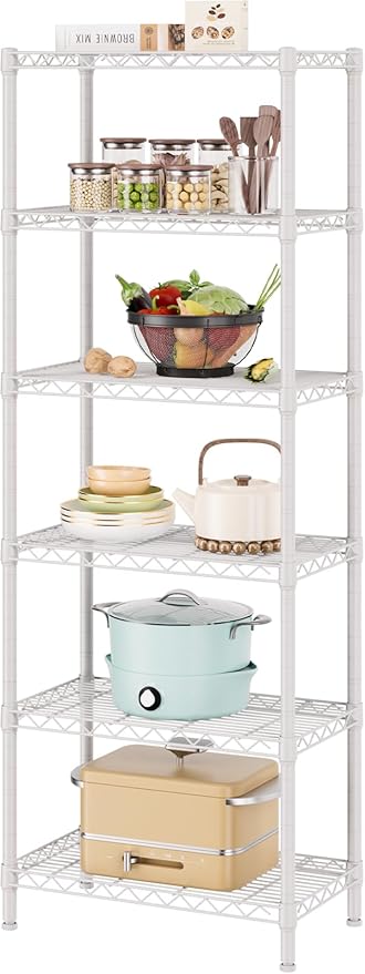 SINGAYE 6 Tier Shelf Adjustable Storage Wire Shelving Unit Metal Shelves by SINGAYE