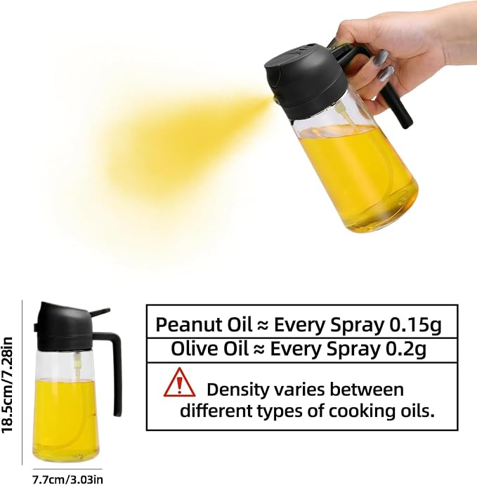 Aovdy Oil Sprayer for Cooking 16oz, 2 in 1 Olive Oil Dispenser and Oil Sprayer - Image 7