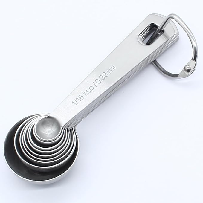 Luomorgo 9 Pc Measuring Spoons Set, Stainless Steel, 1/16 to 1 tbsp - Image 5