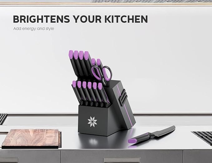 Knife Set - 15 PCS Kitchen Knife Set - Stainless Steel Knife Block Set - - Image 6