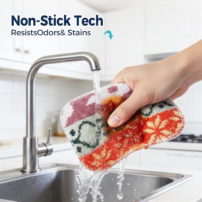 Amarelle GEN II Dish Washing Scrubbers 2-in-1, Made in Green Kitchen Scrubbers - Image 6