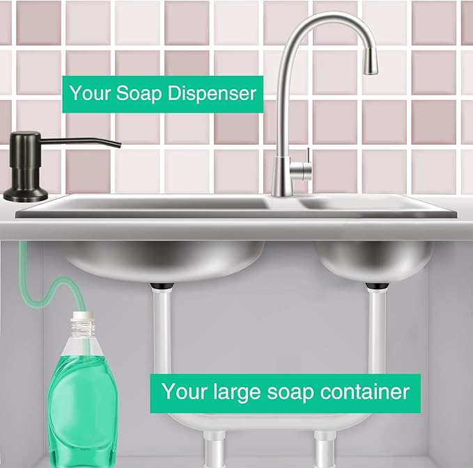 Soap Dispenser for Kitchen Sink, Built in Sink Soap Dispenser, Countertop Soap - Image 3