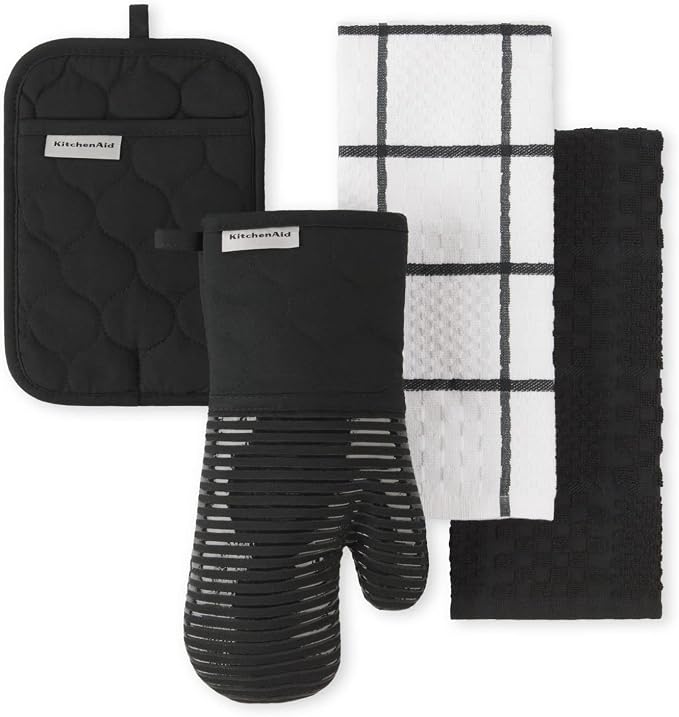 KitchenAid Quilted Cotton Terry Cloth Oven Mitt, Pot Holder, Kitchen Towel by KitchenAid