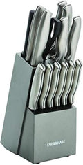 Farberware 15-Piece Stamped Stainless Steel Knife Block Set, High-Carbon by Farberware