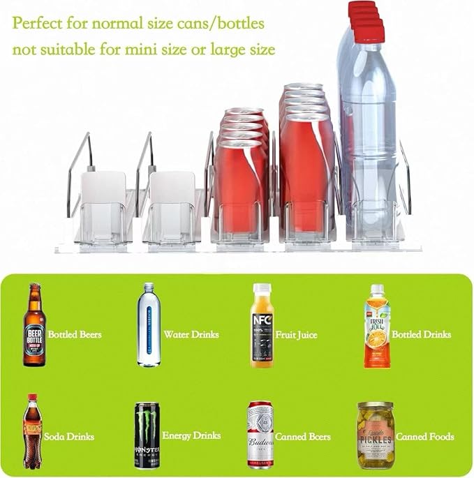 IBORING Drink Organizer for Fridge, Self Pushing Fridge Drink Organizer - Image 3
