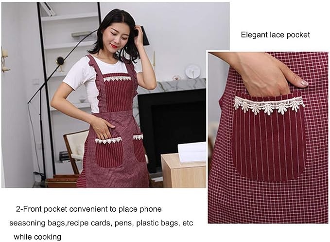 Cute Apron for Women with Pockets, Comfortable Kitchen Apron - Image 3