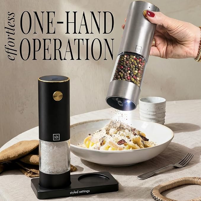 Rechargeable Salt and Pepper Grinder Stainless Steel – Electric Salt and Pepper - Image 2