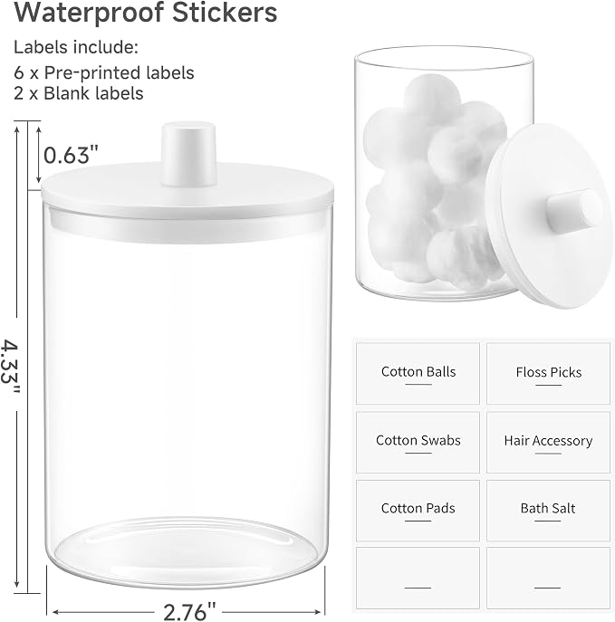 TIPGO Glass Qtip Holder Dispenser - Image 3