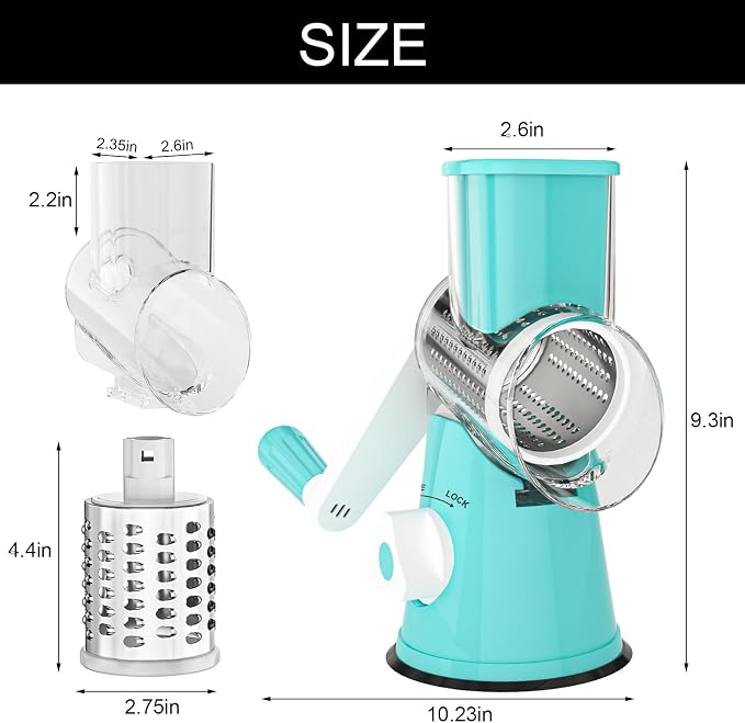 Cambom Rotary Cheese Grater Hand Crank Cheese Shredder - Image 7