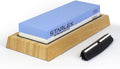 Premium Knife Sharpening Stone Set | Dual Grit Whetstone, Bamboo Base, Non-slip by Starlex