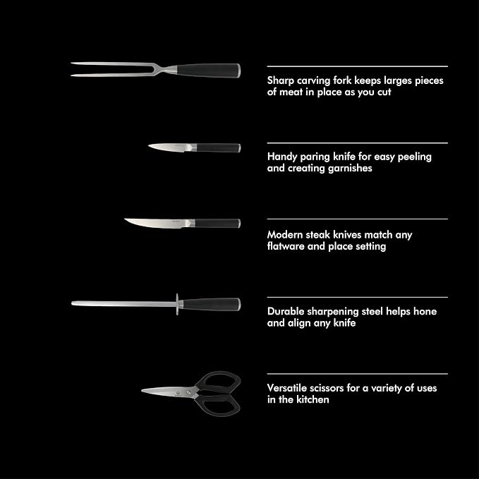 Babish High-Carbon 1.4116 German Steel 15 Piece Full Tang Forged Cutlery - Image 6