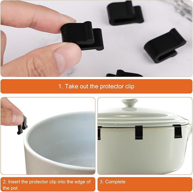 24pcs Dutch Oven Lid Protector Clips, Silicone Dutch Oven Lid Flexible Bumper - Image 6