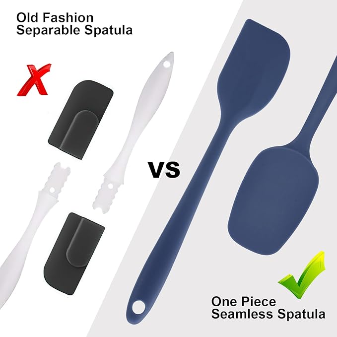 Silicone Spatulas Set, Rubber Spoon Spatula Heat Resistant Spoonula One Piece - Image 7