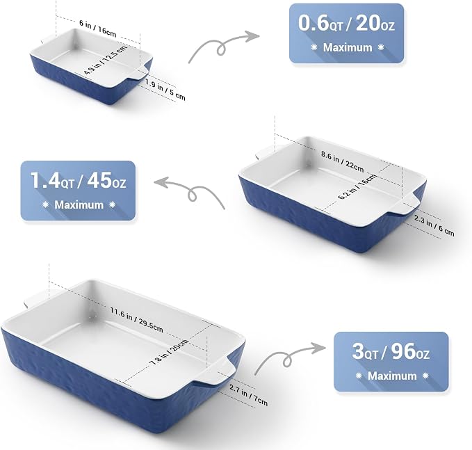 Casserole Dishes for Oven, Ceramic Baking Dishes, Lasagna Pan - Image 3