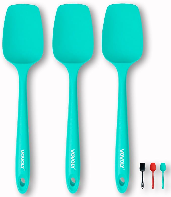 Silicone Spatula Set, High Heat Resistan Rubber Spoon Spatula, Non-Stick by VOVOLY