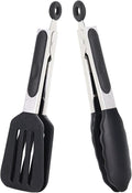 Mini Silicone Tongs Set of 2, Small Serving Tongs by Pharamat